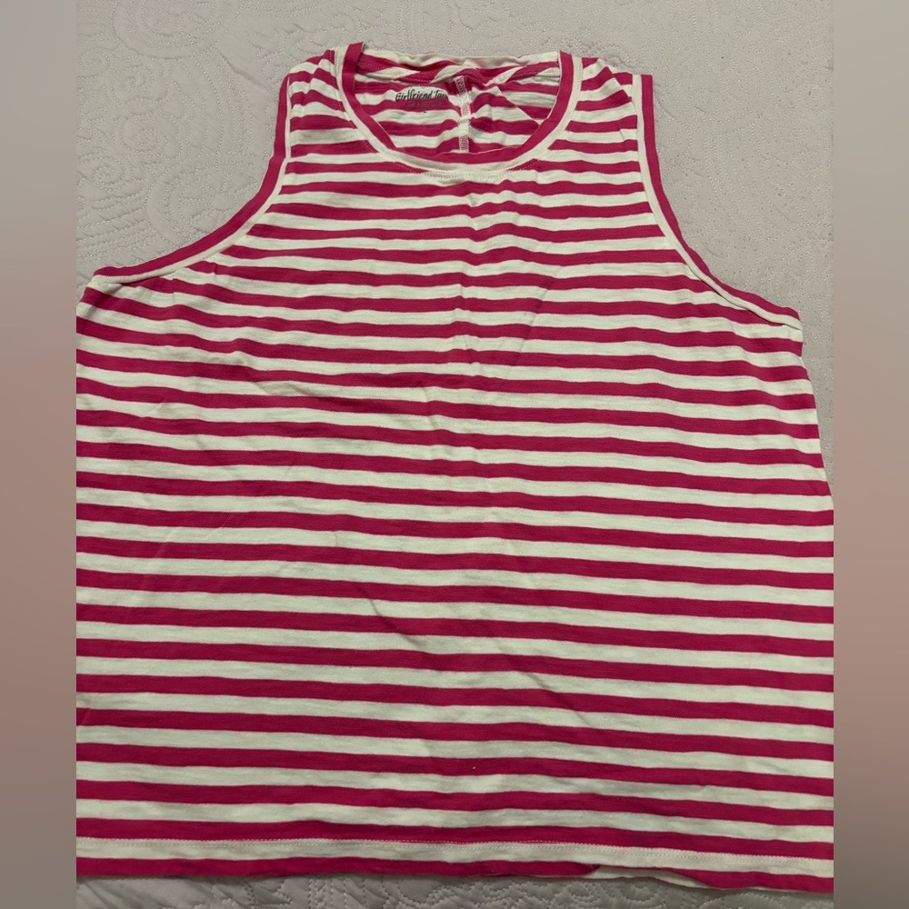 Red and White Striped Tank Top